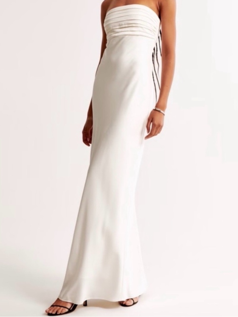 Abercrombie & Fitch Emerson Strapless Slim Maxi Dress in Pearl- Worn Once